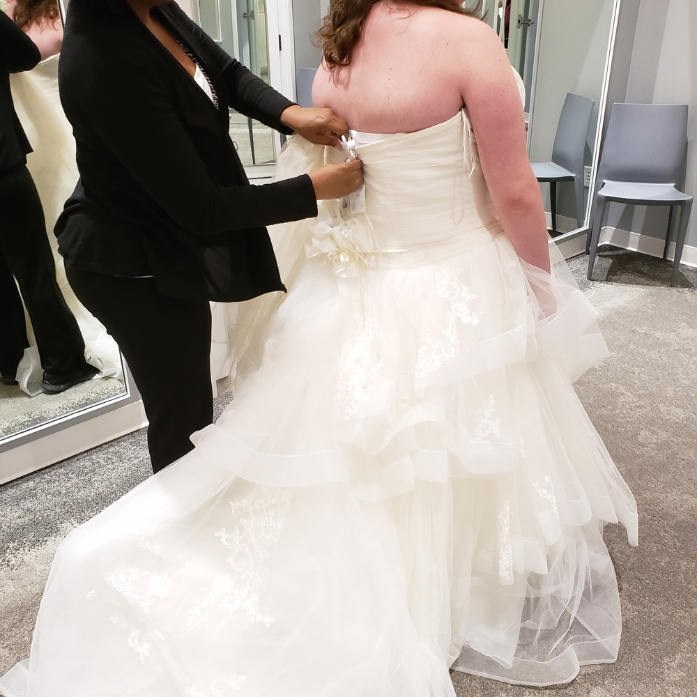 Vera Wang White Strapless Wedding Dress - Picture 4 of 4